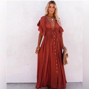 Vici NWT 
FLAWLESS Terracotta Maxi Dress